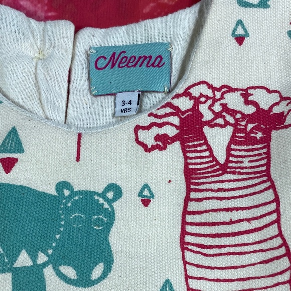 Handmade and Fair Trade Children's Safari Animals Dress | 3 Size - Picture 2 of 10